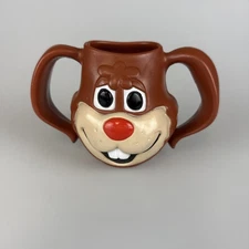 Vintage Nestle Quik Rabbit Bunny Cup Mug Nesquik Chocolate Milk Ear Handles 4"h