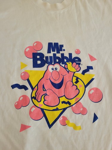 Vintage 90’s Mr Bubble Bubble Bath USA Soap Mascot Promo T-Shirt Size XL