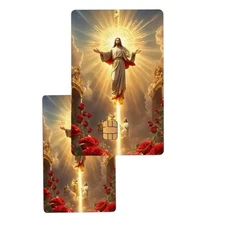 JESUS CROSS HEAVEN CHRISTIAN Debit Credit Bank Card Skin Sticker Cover Set 2PCS