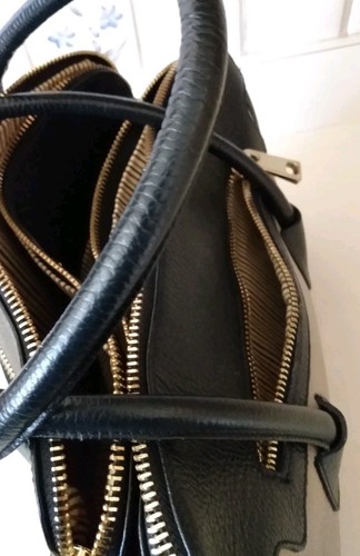 TOSKANA LEDER Made In Italy Schwarz & Beige Handtasche Umhängetasche TADELLOS - Bild 22 von 22
