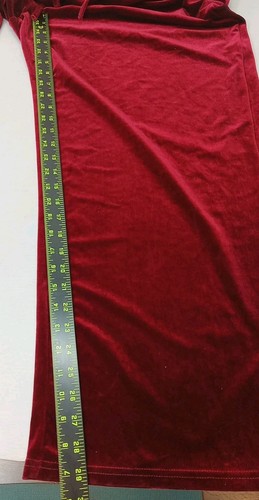 Womens Unbranded Dark Red Velvet Jumpsuit Faux Wrap Wide Leg No Tags READ4SIZE - Imagen 7 de 8