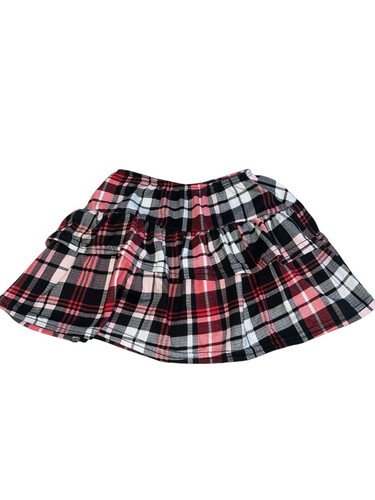 Dori Creations Girls Black White Pink Plaid Ruffled Mini Skirt Size 7 - Picture 3 of 3