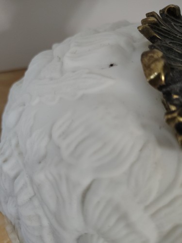 Fenton White Satin Puffy Poppy Embossed Art Glass Gone W/ The Wind Lamp Vintage - Bild 14 von 24