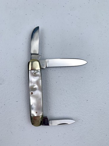 Shapleigh HDW Company White Celluloid Three Blade Cattle Knife - Picture 9 of 20