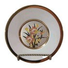 Art of Chokin Japan 6" Plate EUC Hummingbird 24K Gold Silver Engraved Wall Plate