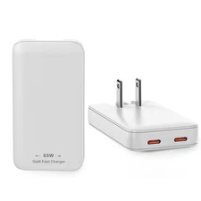 65W Flat USB A USB C Wall Charger Foldable Slim Fast Charging Block US Plug