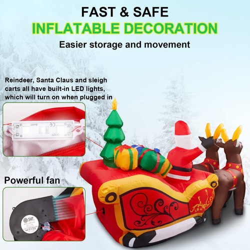 Inflables de Navidad de 7 pies decoraciones al aire libre, decoración de patio inflable de Navidad,... - Imagen 3 de 6