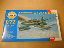 Smer 1/72 Me262 B1a U1 WWII WWII Fighter Model Kit, 1:72, Used 44t