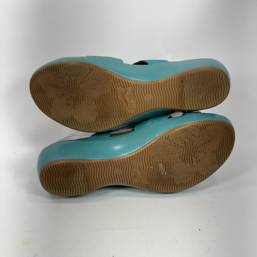 Dansko Dixie Teal & Green Leather Slides Sandals Women’s Size 39 / US 8.5 - 9 - Picture 10 of 12
