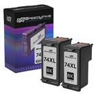 2pk Reman replacement for HP 74XL / CB336WN High Yield Black Ink Cartridge