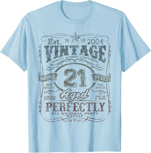 Vintage 2004 Limited Edition Shirt 21 year old 21st Birthday T-Shirt Hoodie - Picture 10 of 13