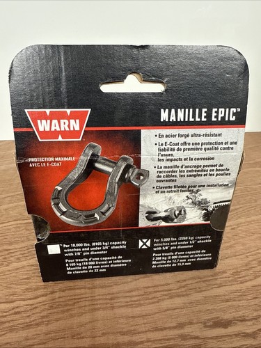 WARN 92092 Epic Shackle For 5000LBS Winches and Under - Picture 3 of 3