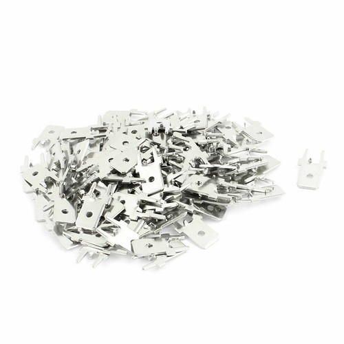 100 pz 6,3 mm diapositiva maschio isolata vanga a crimpatura PCB maschio connettore di fissaggio terminale✦KD - Foto 4 di 4