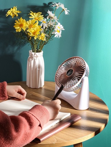 Rechargeable Mini Desk Fan Oscillating Quiet 3-Speed Portable Personal Cooling - Picture 24 of 36