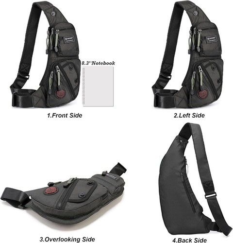 Sling Bag Chest Shoulder Backpack Crossbody Bags Casual Daypack for Men Women - Picture 2 of 6
