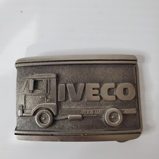 Vintage 1982 Limited Edition IVECO Flat Bed Truck Transportation Belt Buckle