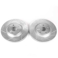 Disc Brake Rotor Set-Front Drilled, Slotted and Zinc Plated Brake Rotor Pair