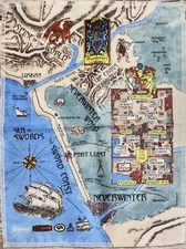 PC Game City of Neverwinter cloth Map Bioware Corp Gamer Memorabilia collectible
