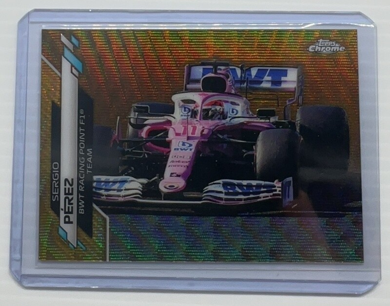2020 Topps Chrome F1 Sergio Perez Gold Wave Refractor Rookie RC #5/50 #33