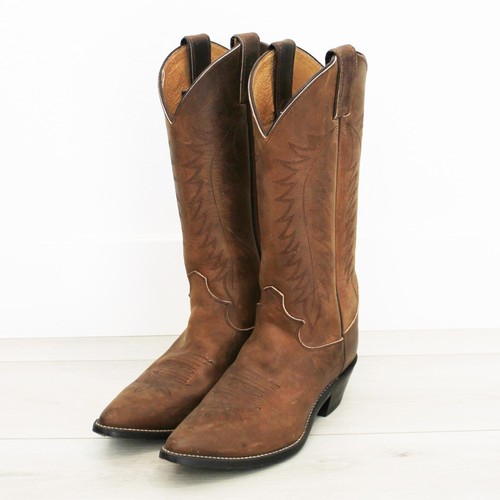 Justin Boots Apache Bay Distressed Brown Leather Womens Cowgirl Boots L4935 6.5B - Picture 2 of 14