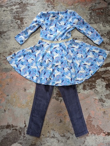 Girls Outfit Mini Boden Fairy Unicorn Dress & Skinny Pants Leggings Size 7-8 - Picture 2 of 7