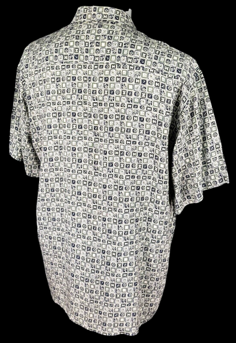 CAMPIA MODA Mens Grey LUXURY S/S HAWAIIAN SHIRT U/U/Soft Rayon - L - 48" - £58 - Picture 11 of 11