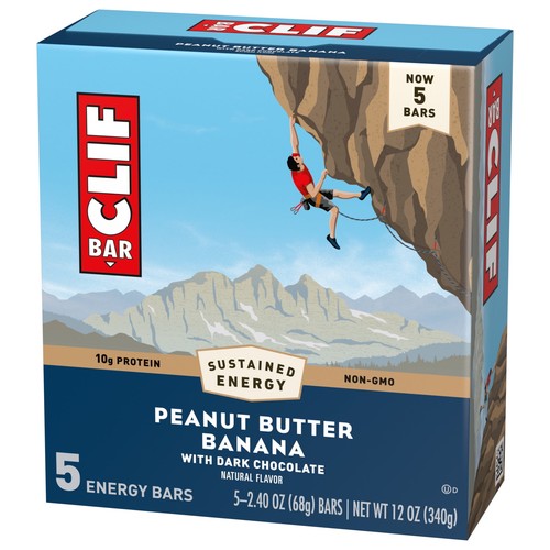 (3 Pack) CLIF BAR Peanut Butter Banana W/ Dark Chocolate Flavor Energy Bars, 5ct - Picture 10 of 11