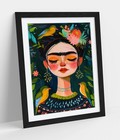 FRIDA KAHLO CUTE CARTOON ILLUSTRATION -FRAMED WALL ART POSTER PAPER PRINT