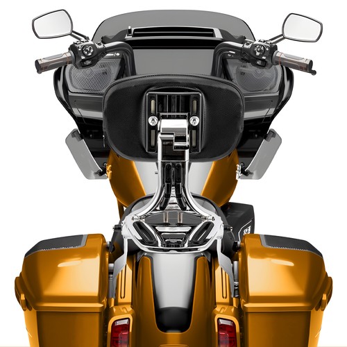 Adjustable Driver & Passenger Backrest Sissy Bar Rack Fit For Harley Custom FLHX - Picture 8 of 20
