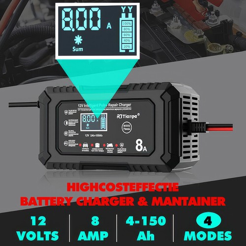Smart 12V 8A Car Battery Charger Automatic Trickle For LiFePO4 Lead Acid AGM GEL - Picture 4 of 19