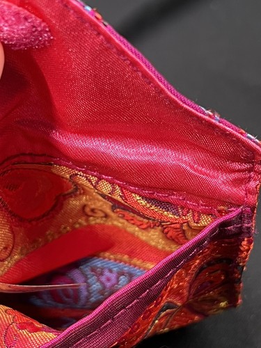 Vintage Handmade Silk With Embroidered Pattern Change Wallet - Picture 4 of 5