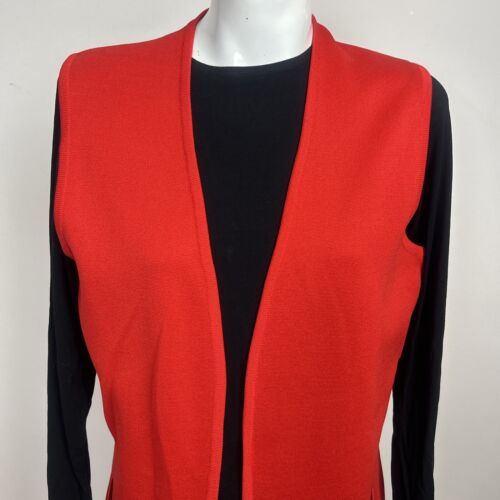 Retro Tomato Red Mid Vest Gilet Sz 12 Vintage - Picture 2 of 12