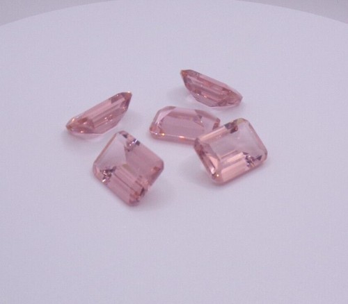 MORGANITE PINK NANO EMERALD CUT LOOSE GEMSTONES - 10MM X 14MM - Picture 2 of 4