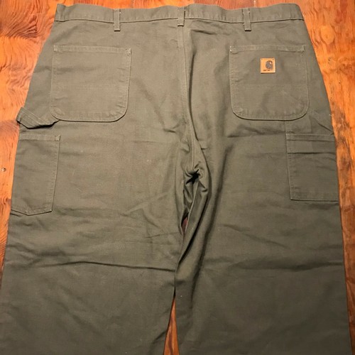 PANTALÓN DE TRABAJO UTILITARIO DE PATO CARHARTT DUNGAREE CALCE SUELTO 44X30 ~ B11 MUSGO - Imagen 7 de 11