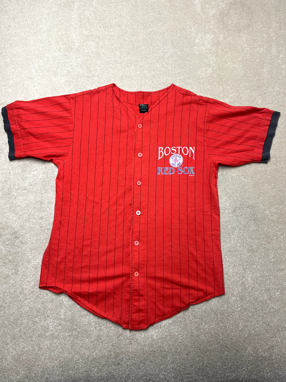 BOSTON RED SOX maglia GRANDE vintage con bottoni etichetta prima fila Salem 1994