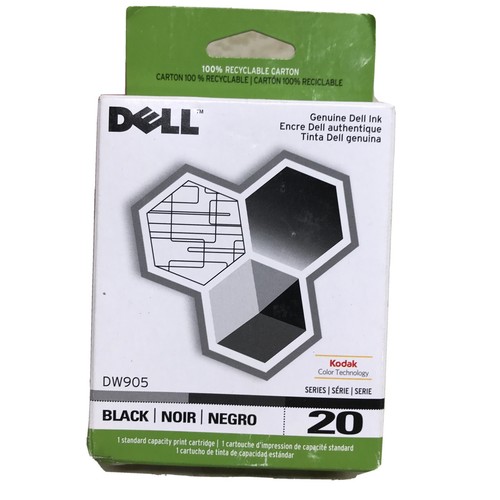 Dell 20 Series Ink Cartridge Black DW905 Computer Printer Genuine Sealed New - Picture 1 of 7