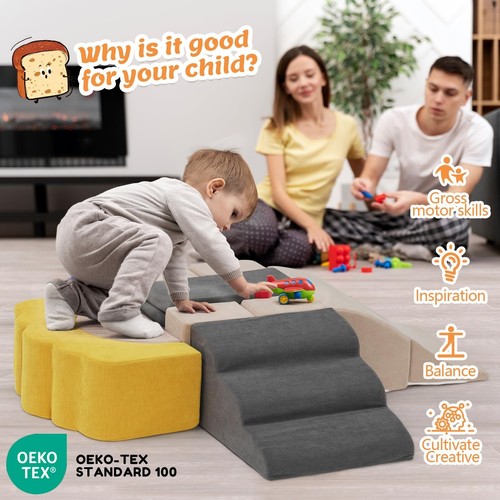 Baby Foam Climbing Blocks,Toast-Shaped Soft Climbing Play Set for Toddlers,Ki... - Picture 5 of 6