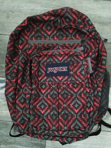 JanSport BIG Student Backpack W/ 15"-Laptop Pocket, BLACK/RED/GRAY # T4750314 - Picture 3 of 12