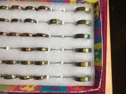Unisex Super Lebendiger Farbwechsel Stimmung Mode Ring 1 Stück mit Emotion Karte - Bild 2 von 9