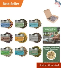 Thoughtful Gift: 9 Assorted Organic Tea Sampler, Premium Loose Leaf, 90 Servings