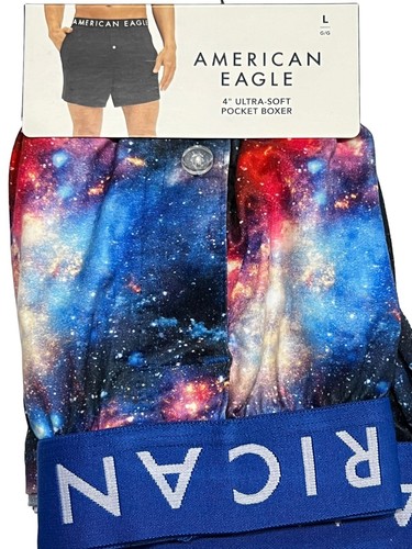 NWT AMERICAN EAGLE Ultra Soft Pocket Boxer Sz XS-S-M-L-XL Blue Space #75 - Picture 6 of 9