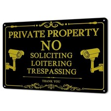 No Soliciting Sign for House No Trespassing Signs Private Property No Loiteri...