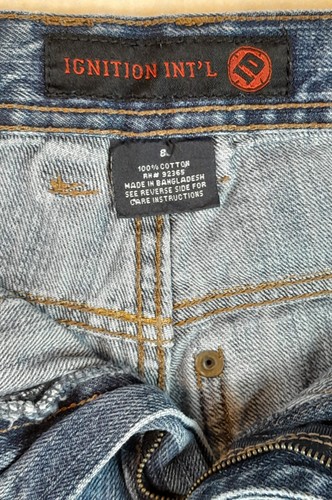 Ignition Int'l Jeans Boys 8 Blue Med Wash Wide Leg Skater 100% Cotton - Picture 2 of 8