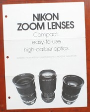 NIKON ZOOM LENSES REPRINT FROM A PHOTOGRAPHIC MAGAZINE, 1 SHEET, 1981/157124