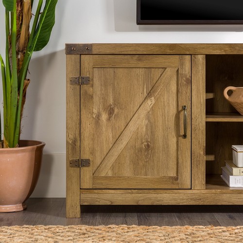 Woven Paths Modern Farmhouse Barn Door TV Stand Center Console for TVs up to 65" - Picture 7 of 12