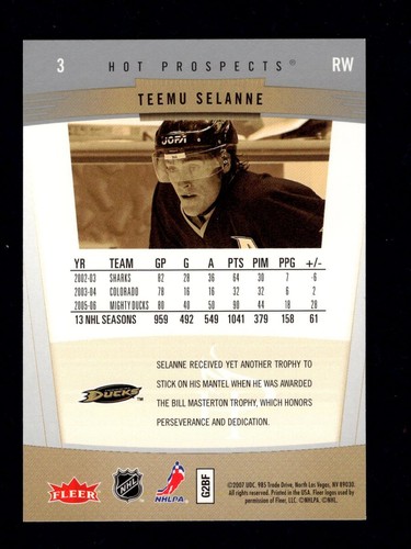 2006-07 Fleer Hot Prospects Base Hockey Cards You Pick #1 - 100 - Picture 7 of 189