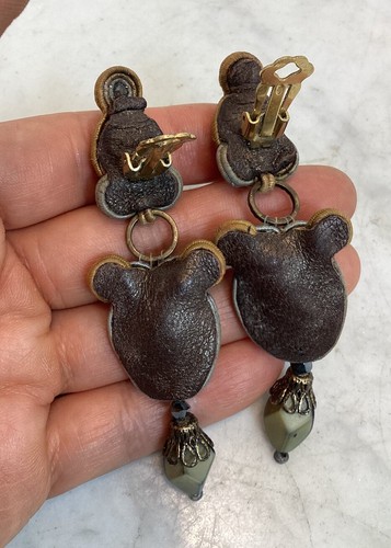 VTG DORI CSENGERI Israel Designer Dangle Clip On Earrings - Picture 7 of 12