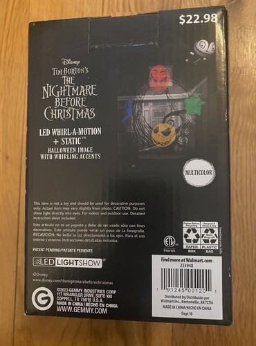 Nightmare Before Christmas LED Whirl-A-Motion and Static, New In Box - Picture 2 of 2