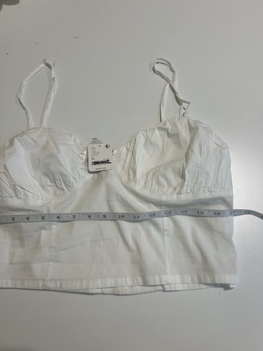 Free People So Posh Cropped Cami Skirt Set White Cotton XLBoho Beach Vacation - Picture 6 of 11