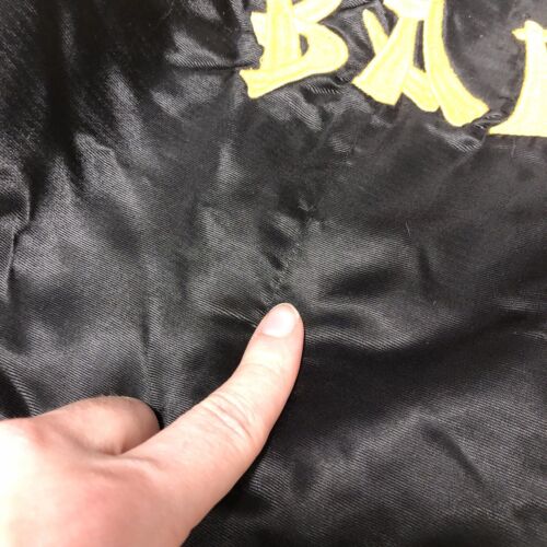 10 Deep Bad Luck Souvenir Jacket Men’s Size L Black Striped Embroidered Cats - Picture 14 of 19